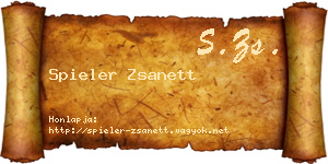 Spieler Zsanett névjegykártya